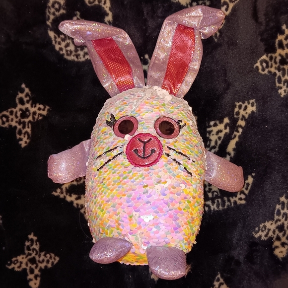 Toys | Iridescent Holographic Sequin Bunny Rabbit Stuffed Animal | Poshmark